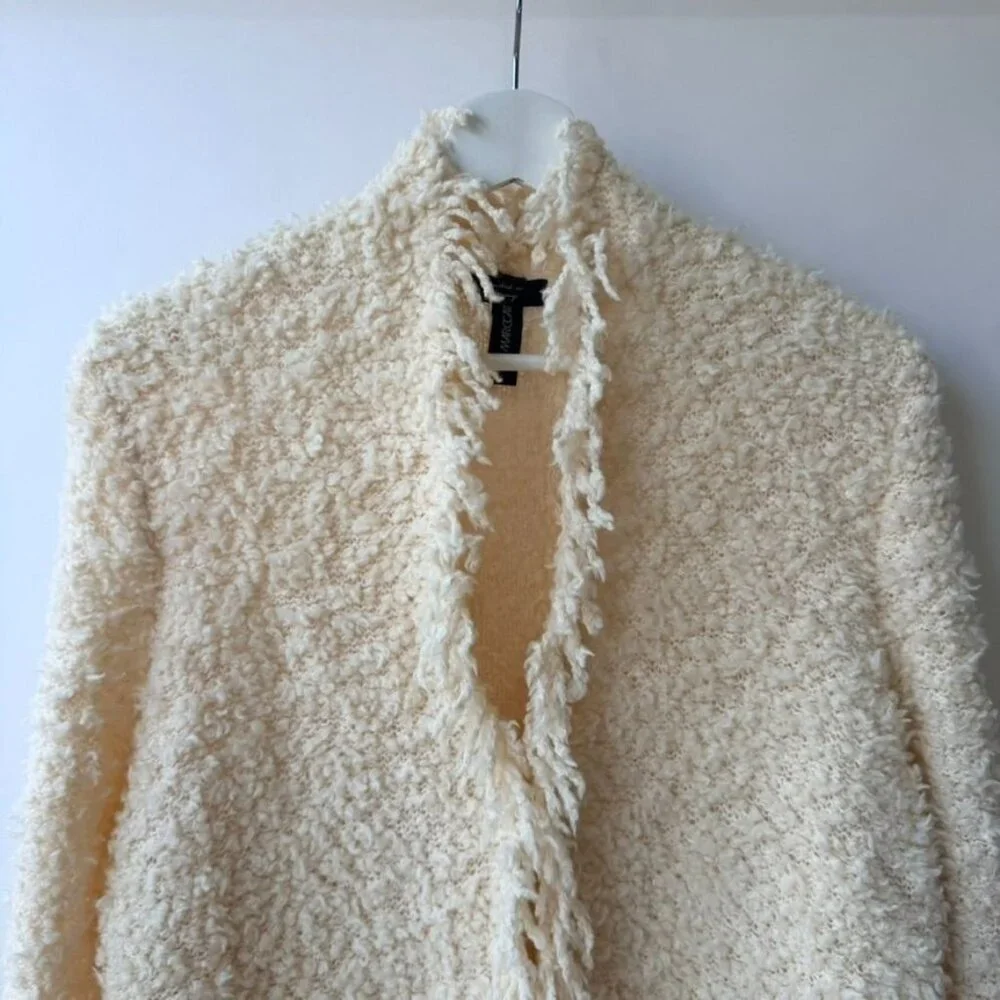 Marc Cain Bouclé Cardigan Jacket Knit in Germany – Cream (Size 12 US)